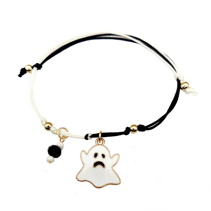 Wholesale 2PCS Halloween Pumpkin Skull Alloy Bracelet