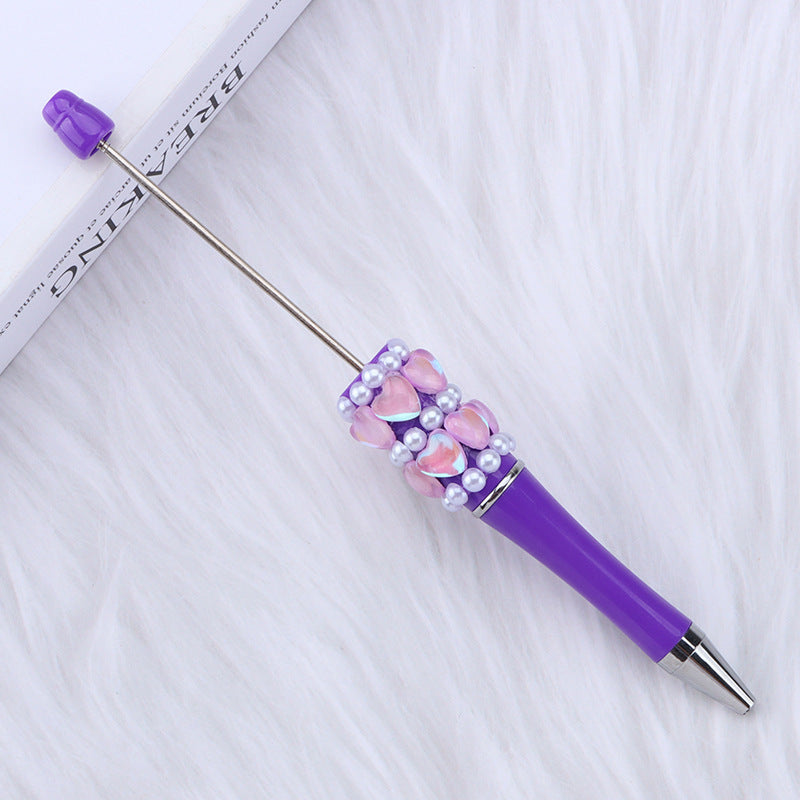 Wholesale 50pcs DIY Love Diamond Pearl Inlaid Beaded Ballpoint Pen