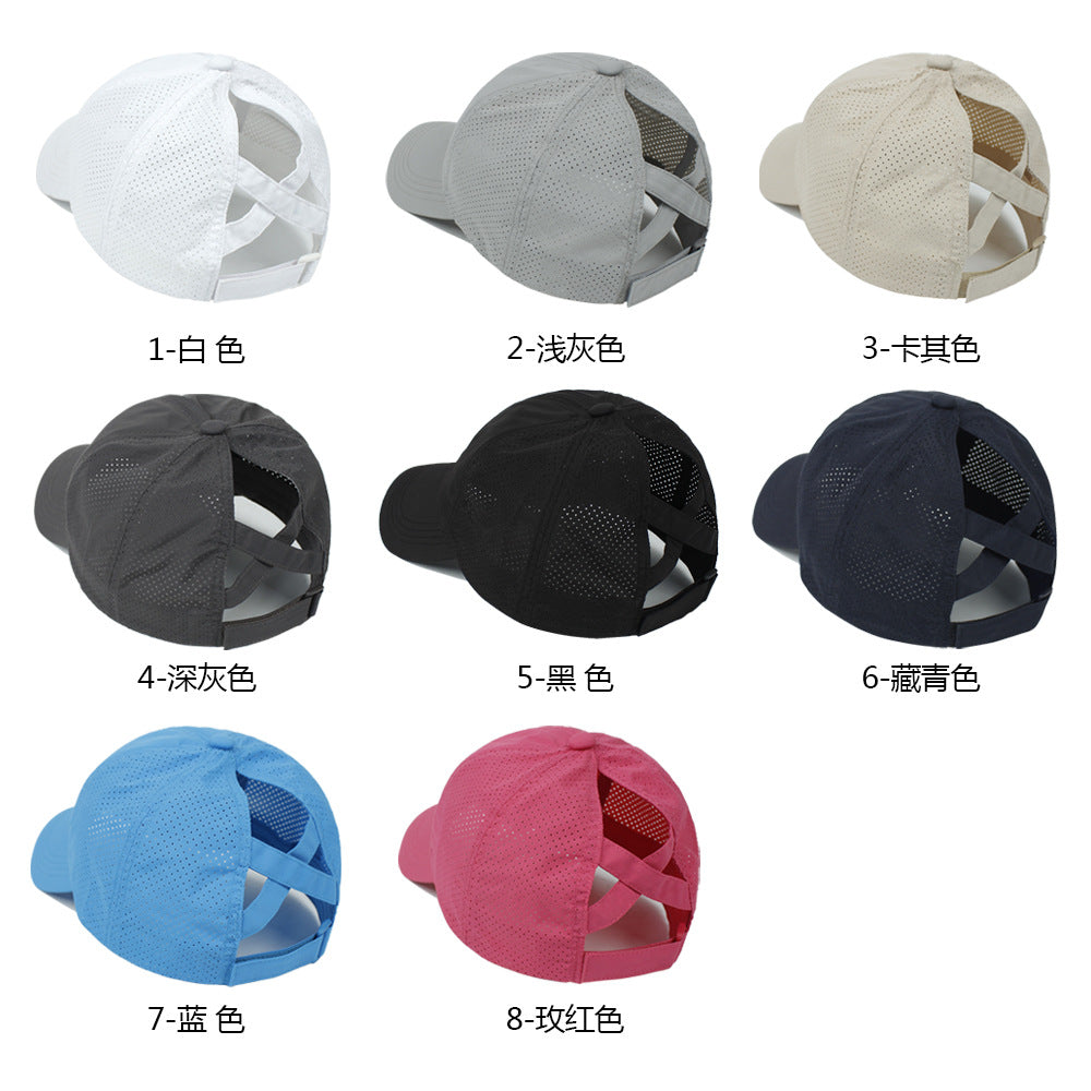 Wholesale baseball cap women's sports ponytail baseball cap breathable mesh cap