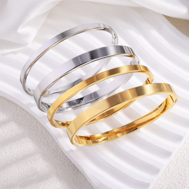 Wholesale Plain Ring Smooth Titanium Steel Bracelets