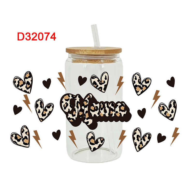 Wholesale Flower Bow Mother's Day  16oz Cup UV DTF Wraps