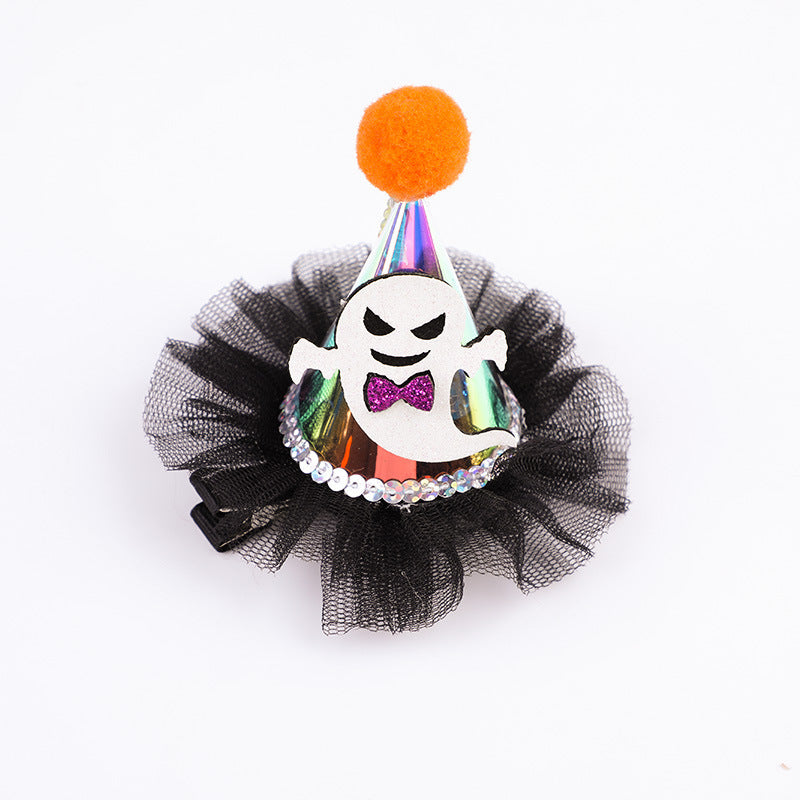 Wholesale Halloween Party Glow Duck Billed Cloth Hair Clips