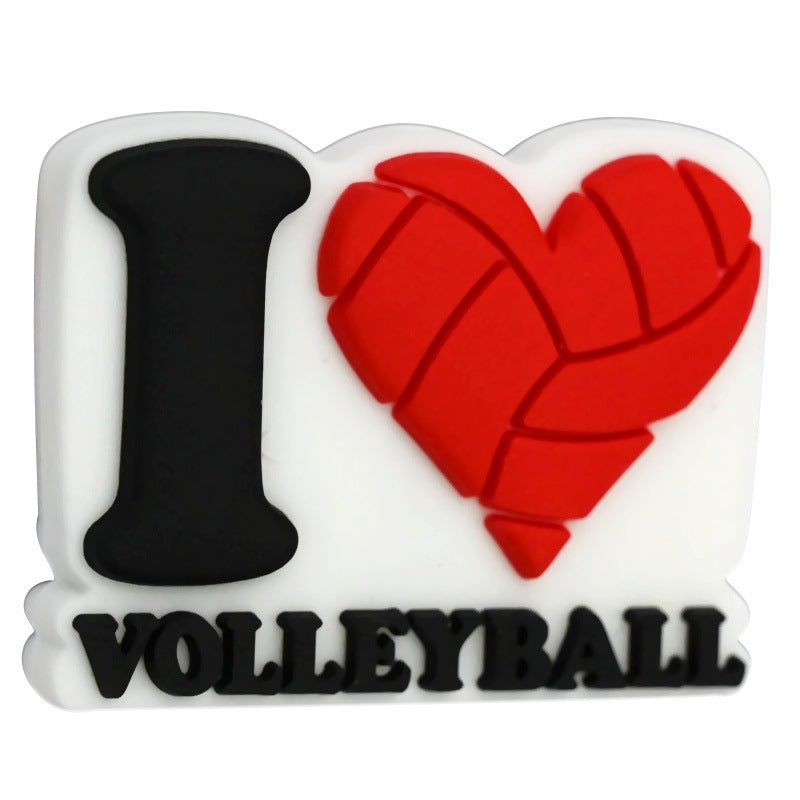 Wholesale Random 100pcs/pack PVC soft rubber perforated beaded accessories for ball sports series   Focal Beads