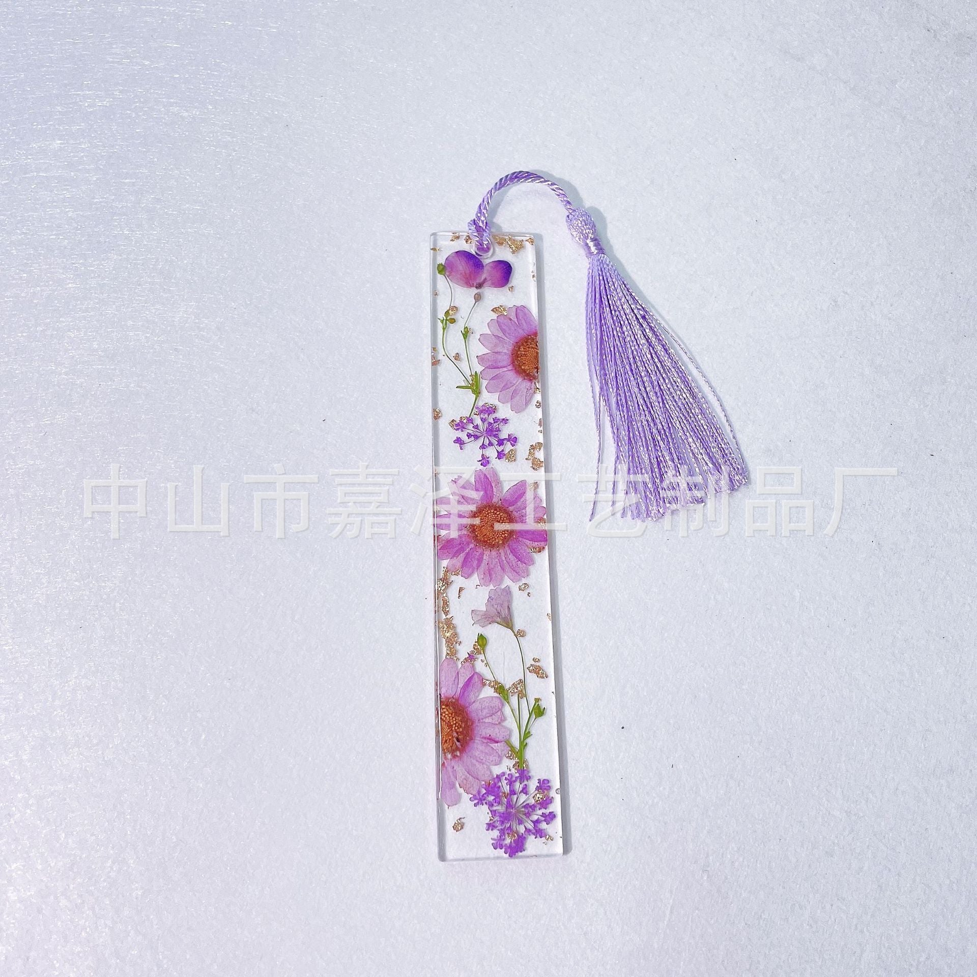 Wholesale Creative Real Flower Daisy Epoxy Transparent Tassel Dried Flower DIY Bookmark
