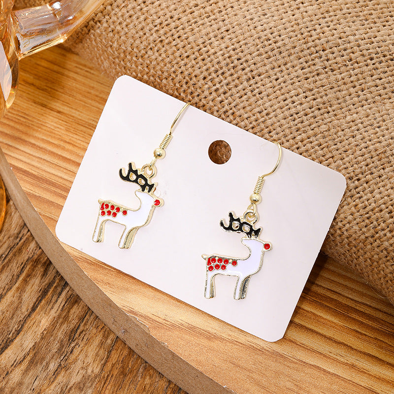 Wholesale Christmas snowflake candy bell reindeer earrings