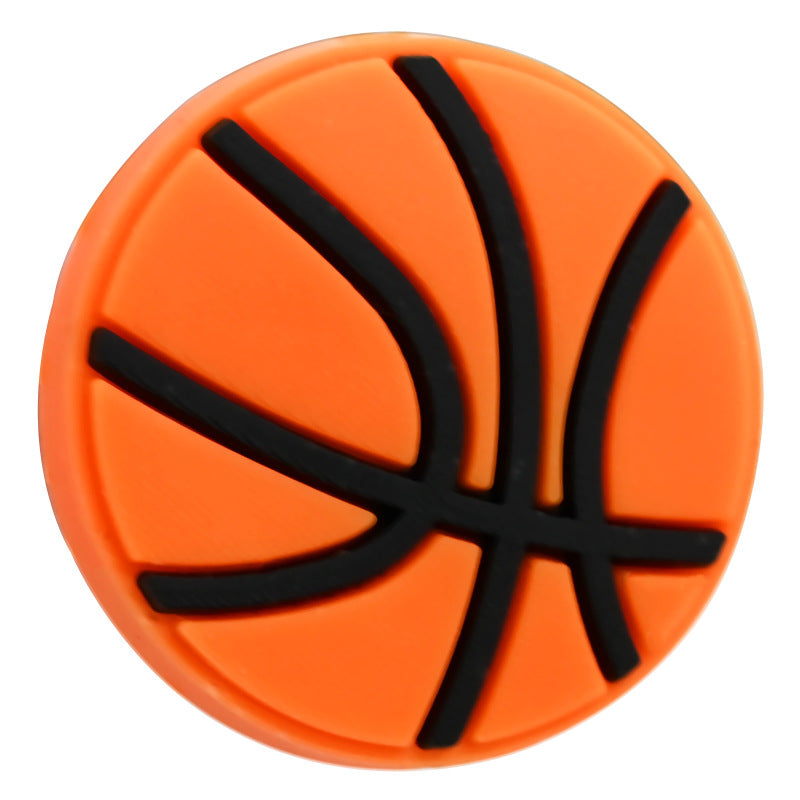 Wholesale Random 100pcs/pack  Ball sports series perforated thick patch soft rubber handmade burnt beads