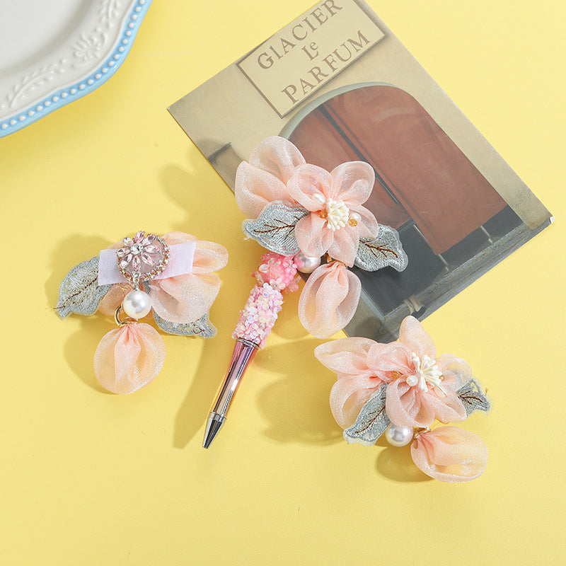 Wholesale 10pcs Sweet Bead Alloy Pendant Pearl Tassel Flower Beads