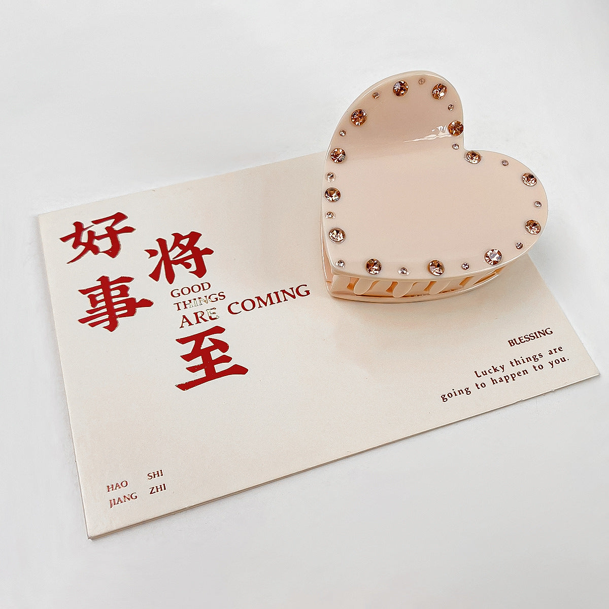 Wholesale Acrylic Diamond Studded Pearl Heart Hair Clips