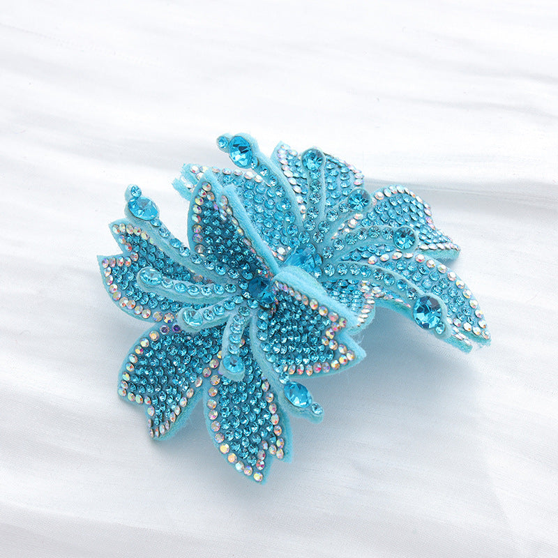 Wholesale Colorful rhinestone butterfly  flower Self sewing DIY Patches