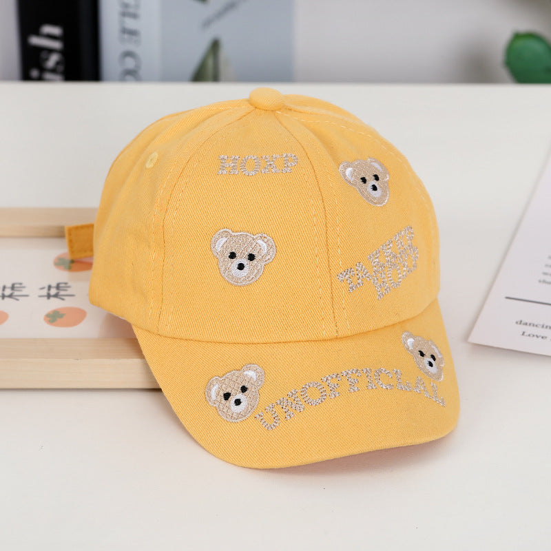卸売夏の綿テディベア刺繍入り子供用野球帽