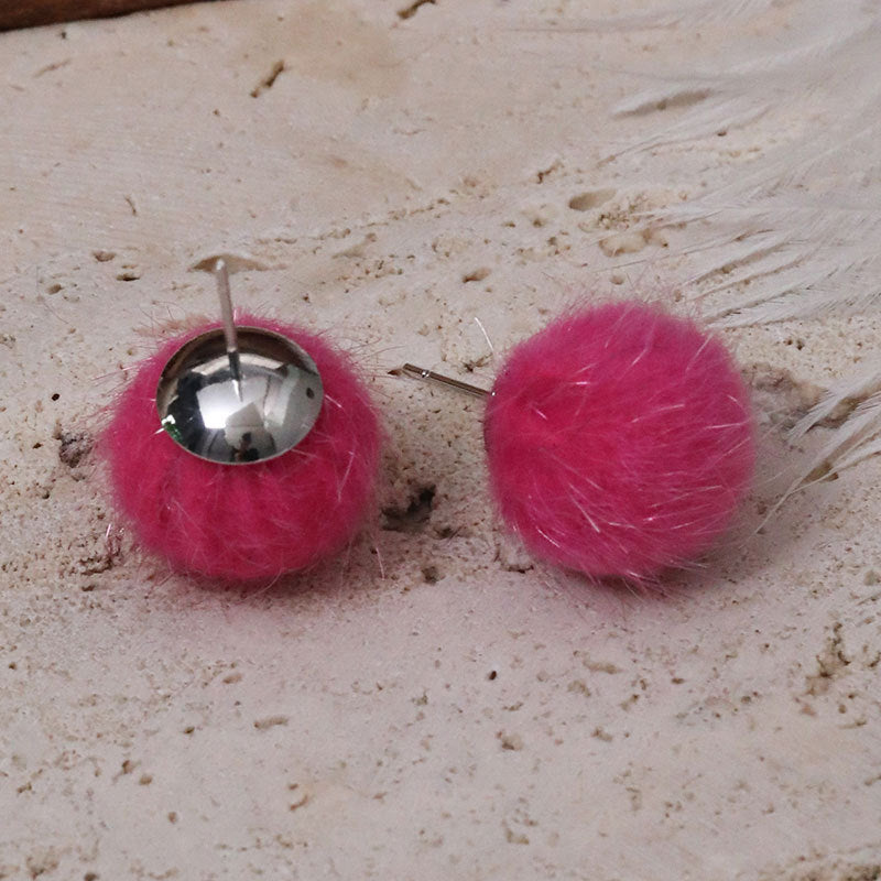 Wholesale Fur Ball Earrings