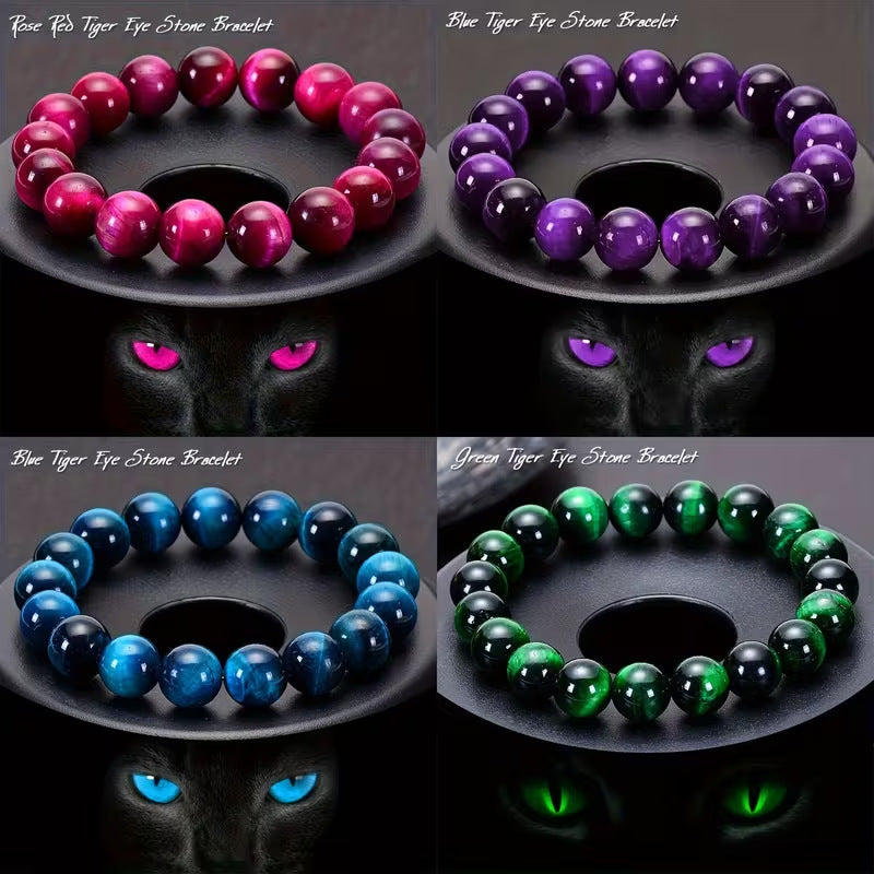Wholesale Green Purple Sapphire Blue Red Rose Red Gold Lake Blue Yellow Tiger Eye Bracelet