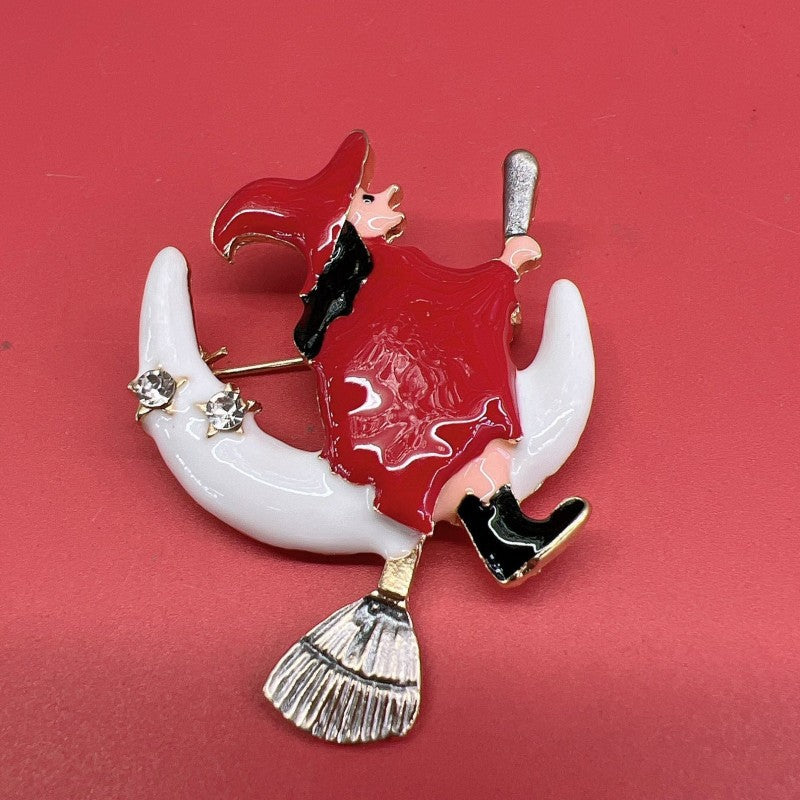 Wholesale Decorative Diamond Penguin Brooch Red Hat Christmas Snowflake Bell Jewelry Accessory