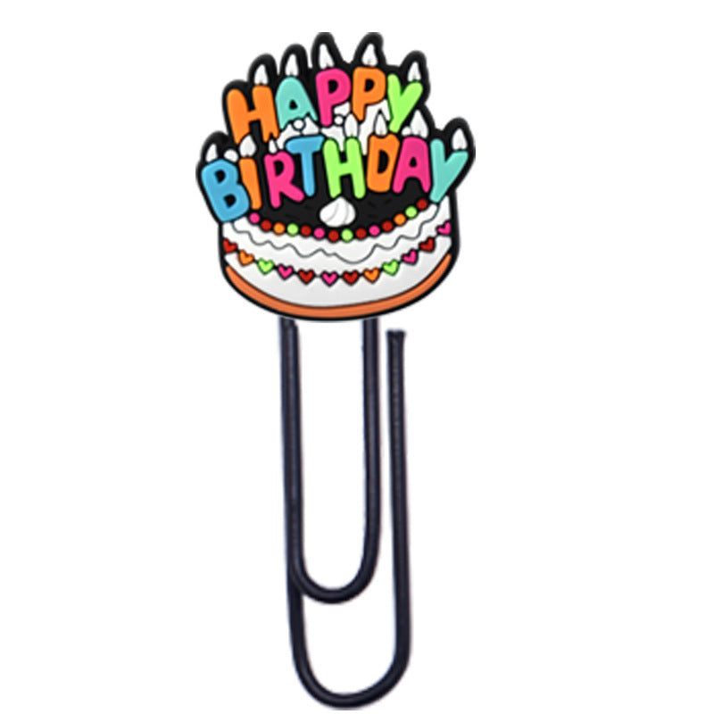 Wholesale Random 50pcs Birthday Cake Paper Clip Bookmark