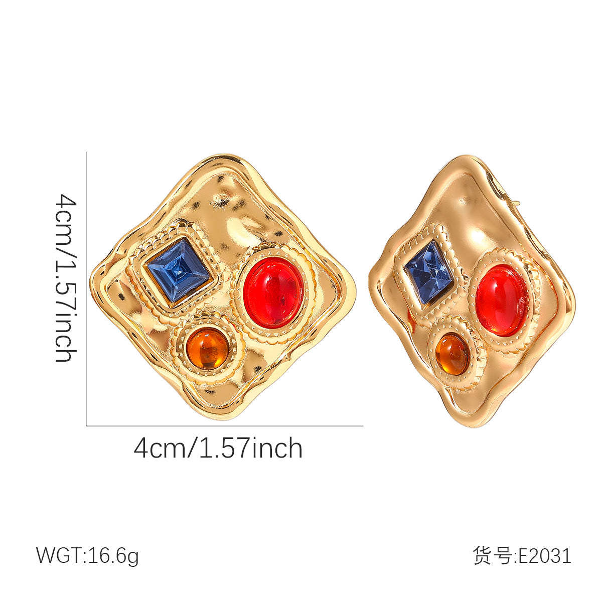 Wholesale Stainless steel stud earrings with diamonds,  light luxury and high-end feel