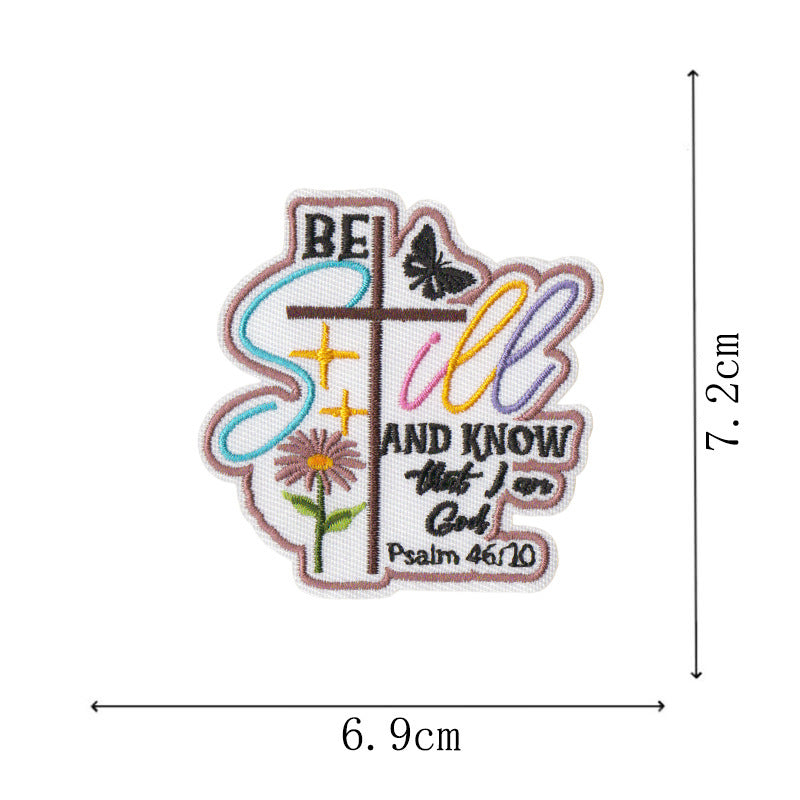 Wholesale Chic Embroidered Patches 16 Pcs Bible Verse Iron On Applique For et Clothing Decoration Resale Gift