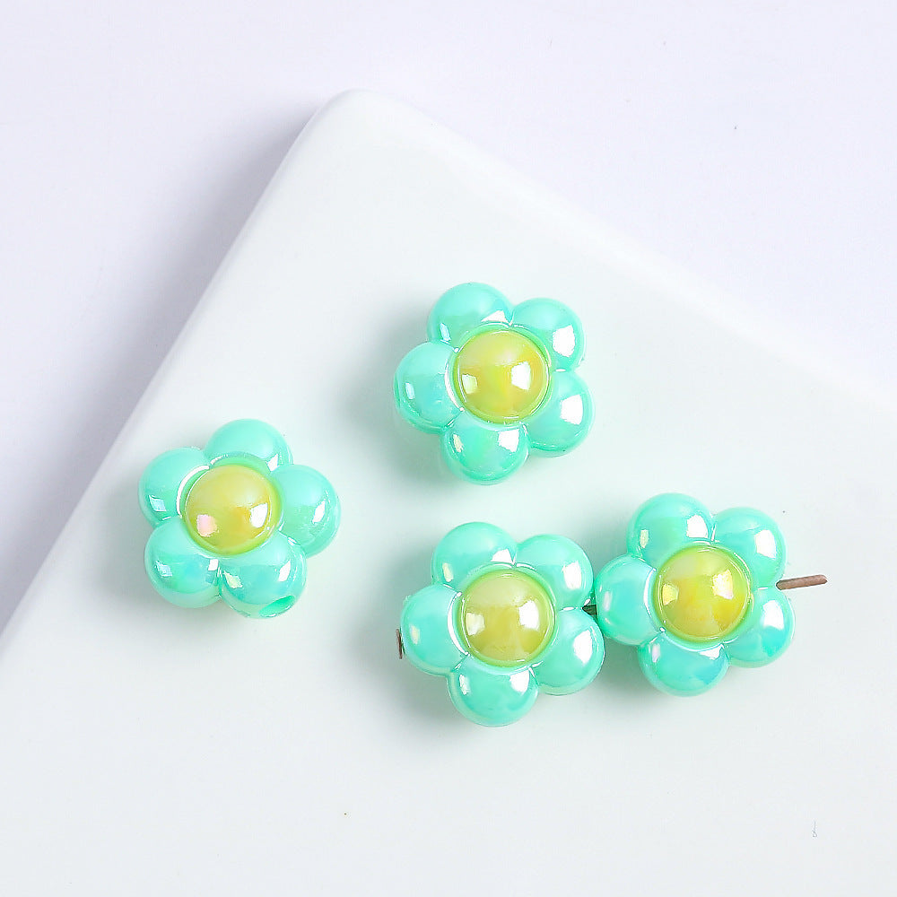 Wholesale 10pcs Acrylic Color Matching Plum Blossom Beads