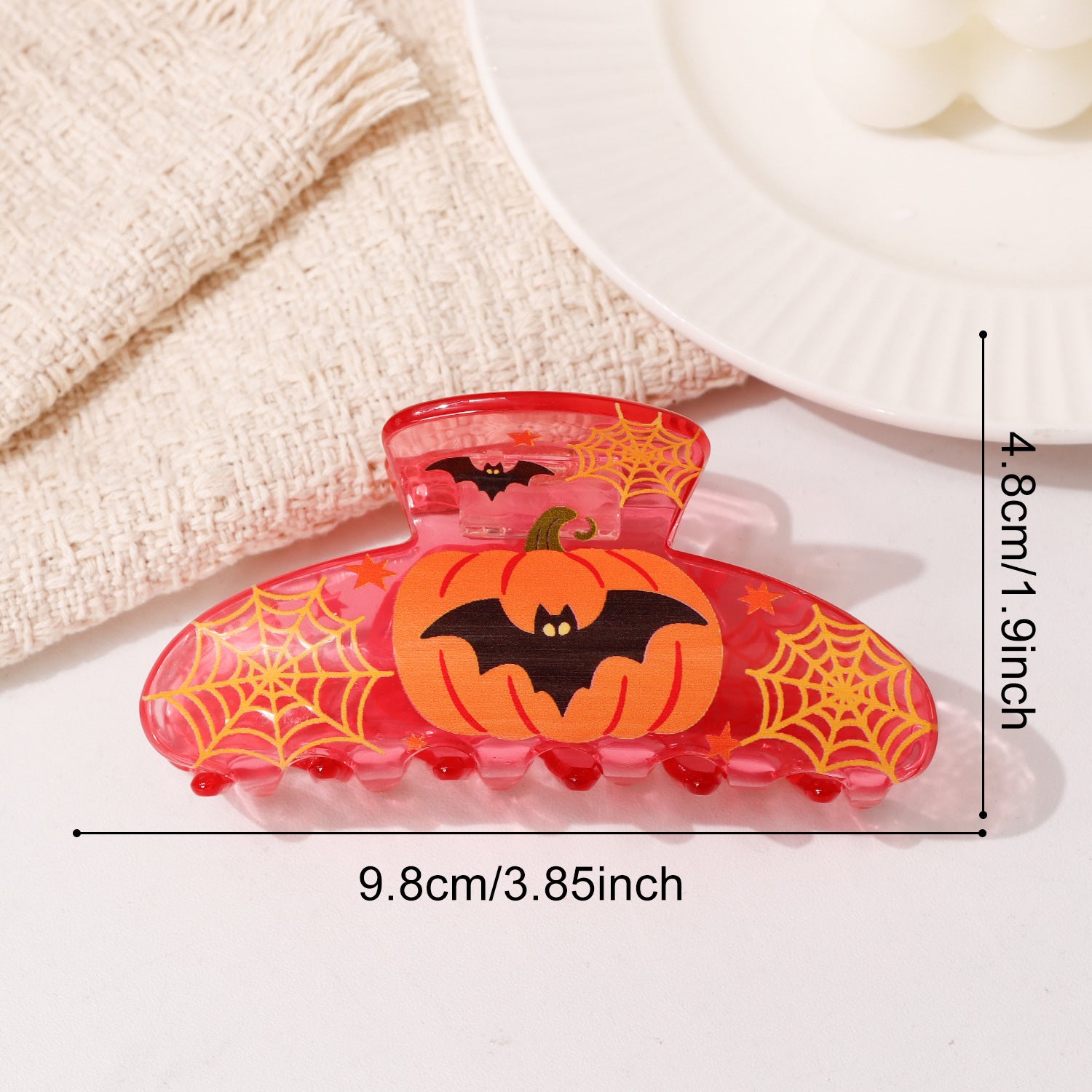 Wholesale  PVC Hair Claw Clip Dark Style Pumpkin Bat Design Fashion Accessory Boutique Resale