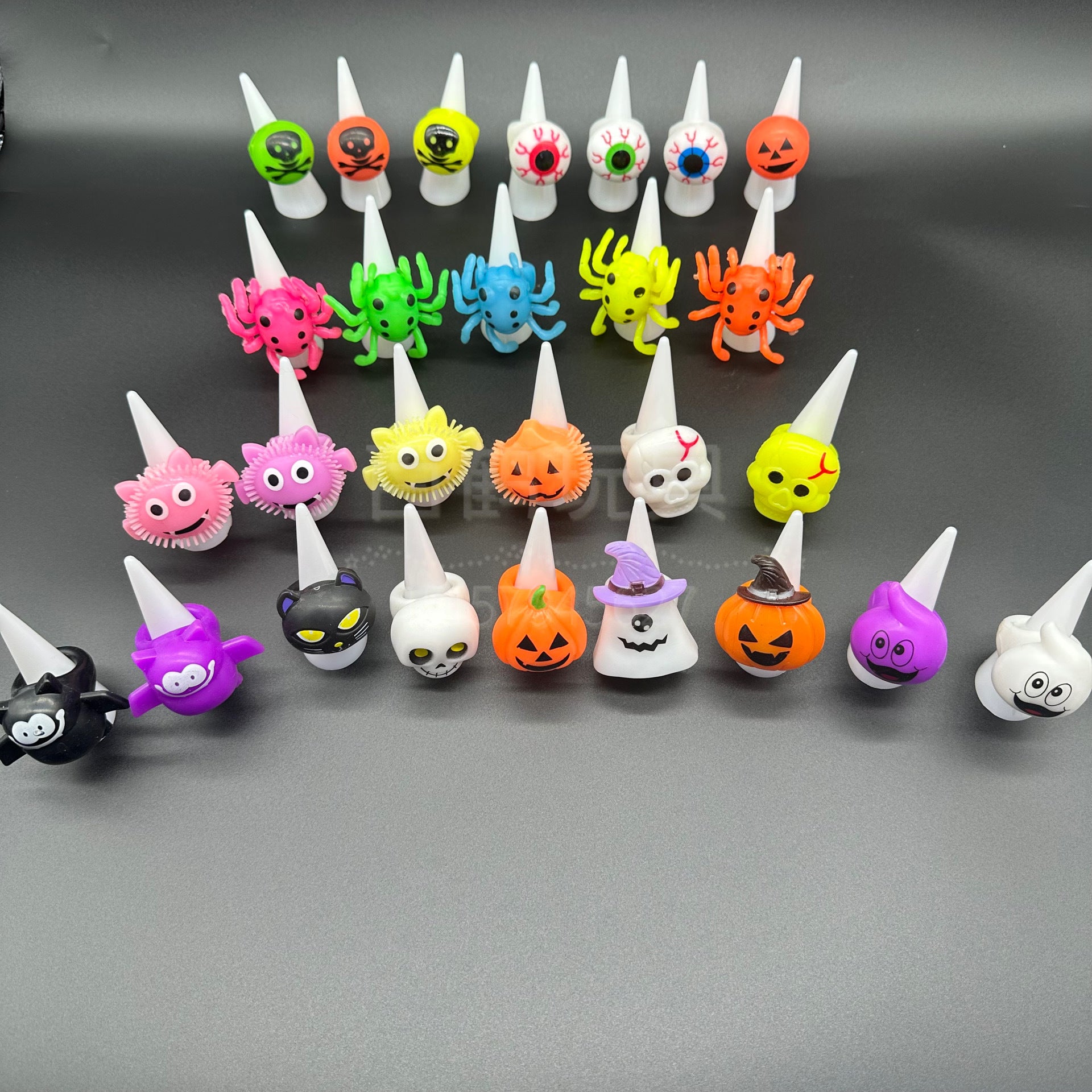 Wholesale Halloween Glowing Ghost Pumpkin Bat Ring