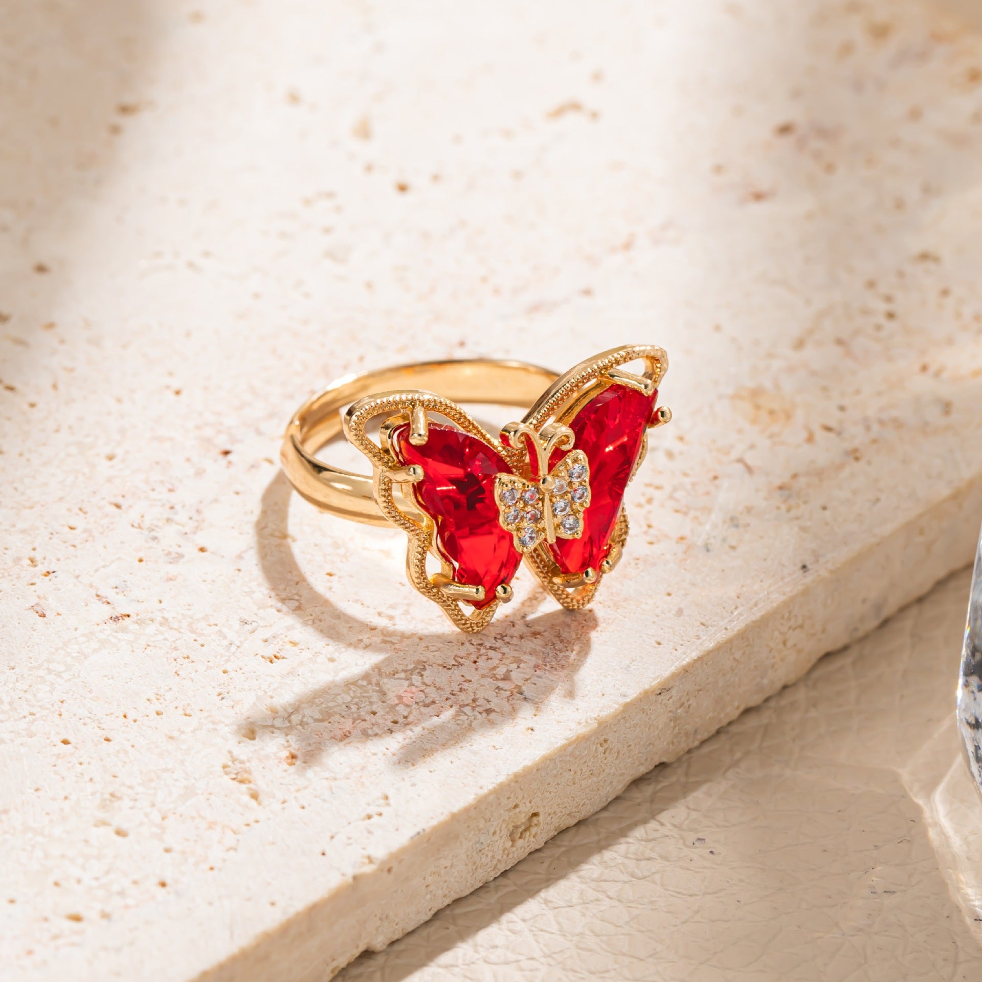 Wholesale Korean Sweet Butterfly Diamond Ring