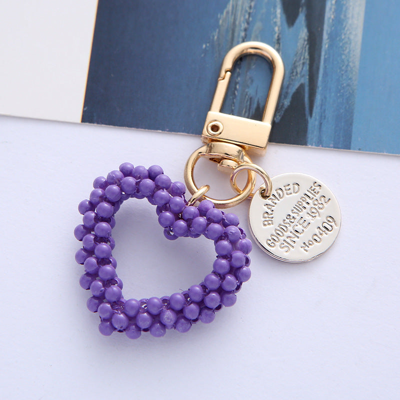 Wholesale Pearl Colored Love Resin Keychains