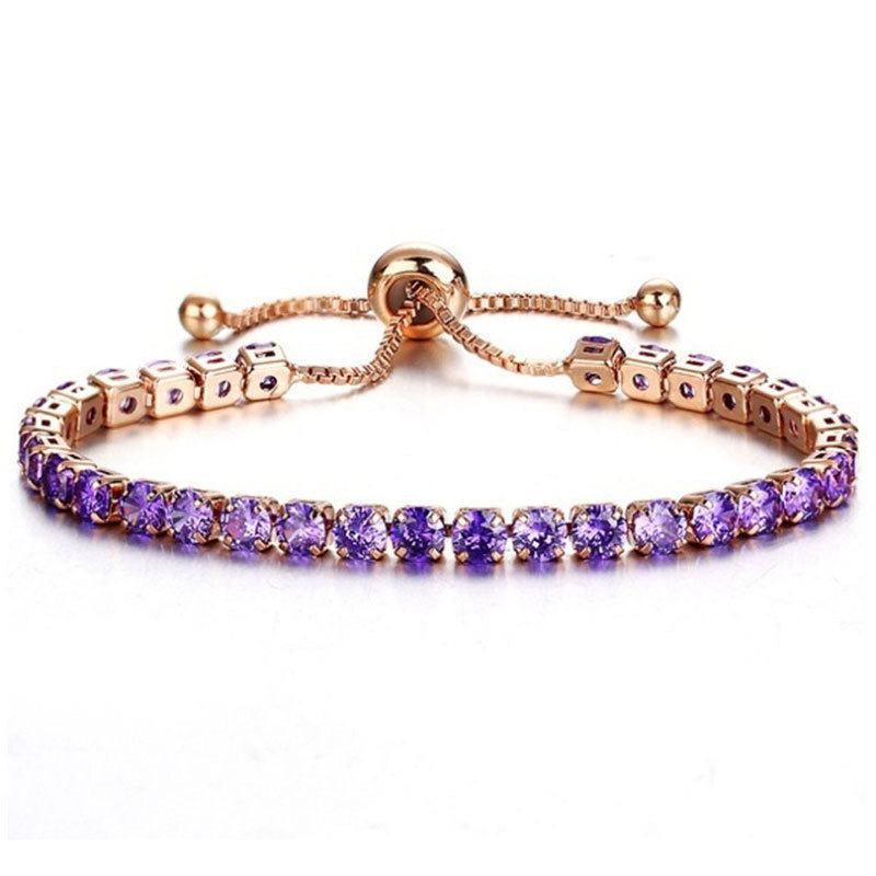 Wholesale Rhinestone Claw Chain Adjustable Single Row Full Diamond Bracelet