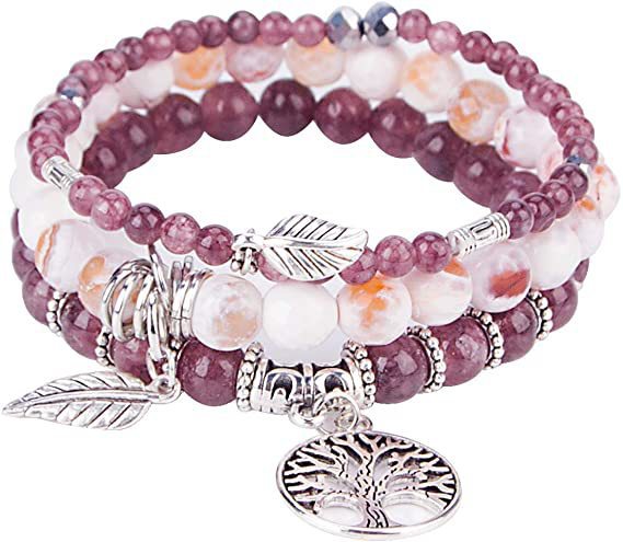Wholesale Tree of Life Bracelet Turquoise Jasper Agate Gemstone Beaded Bracelet