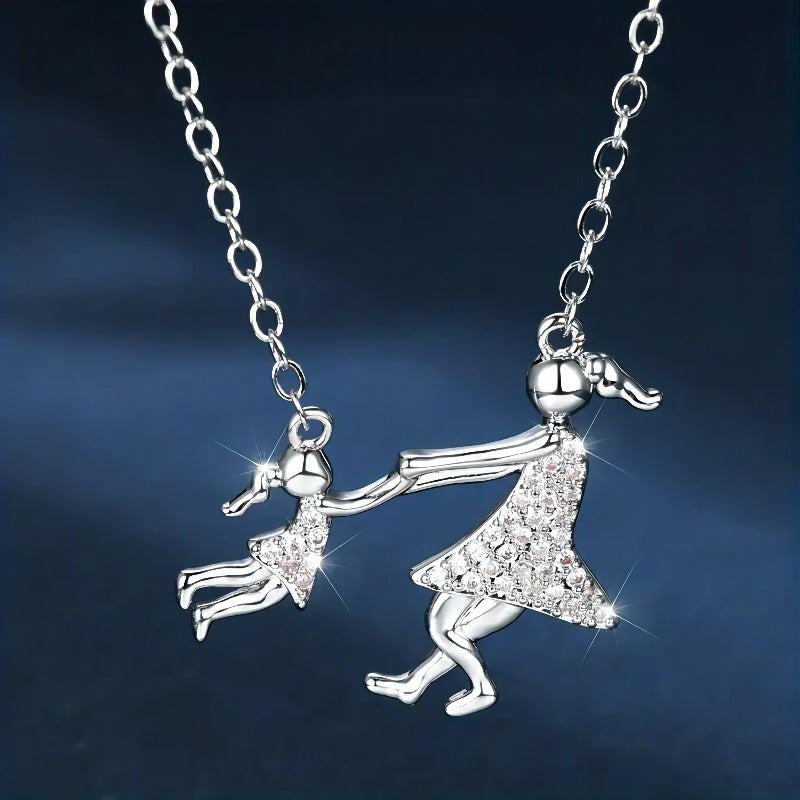 Wholesale Creative Exquisite Cute Mother and Daughter Personality Pendant Necklace