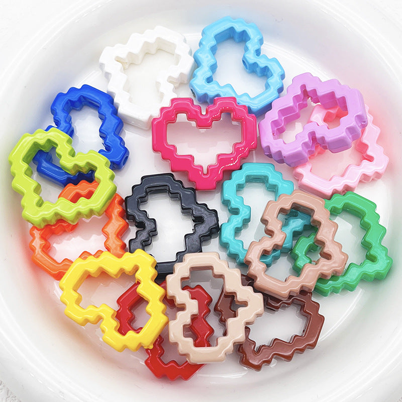 Wholesale Heart Shaped Hand Painted Beads Bottom Beads Diy Acrylic Beads