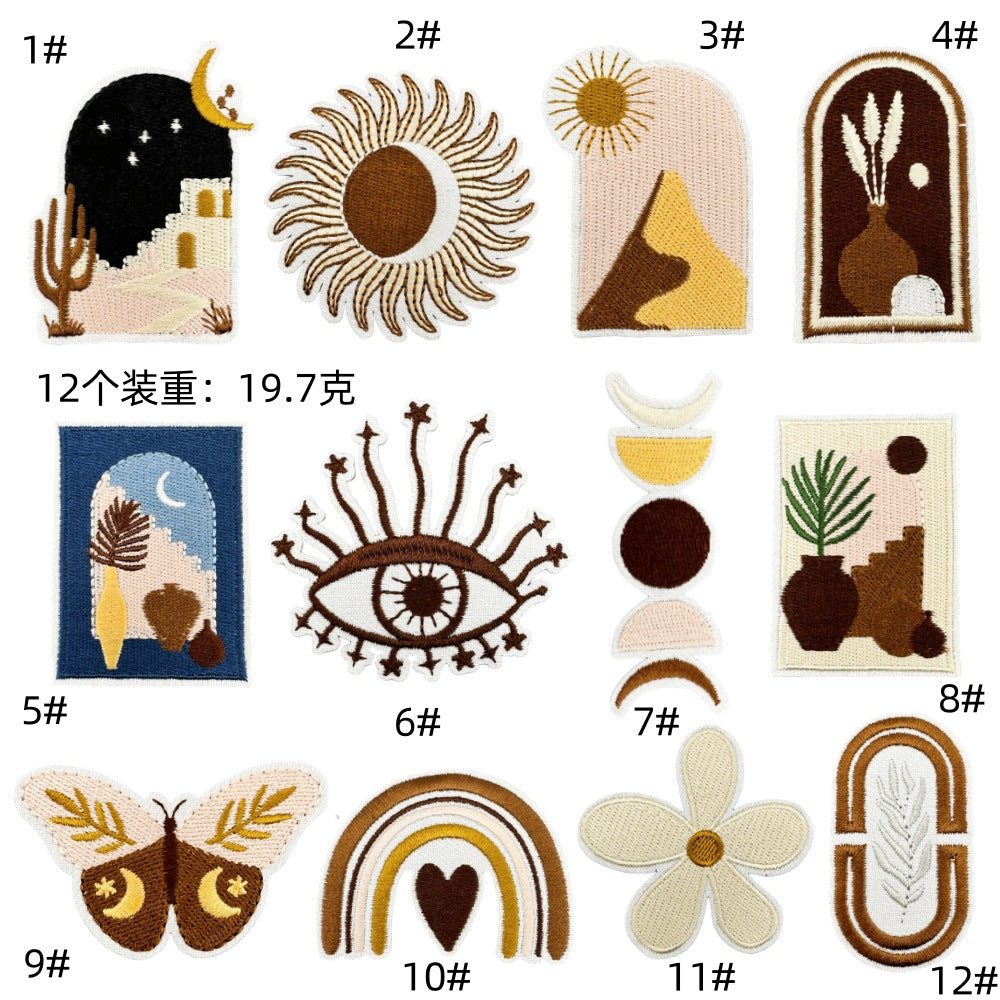 Wholesale Bohemian Chic Embroidered Iron On Patches Polyester Decorative Applique For Coats And Trench Coats