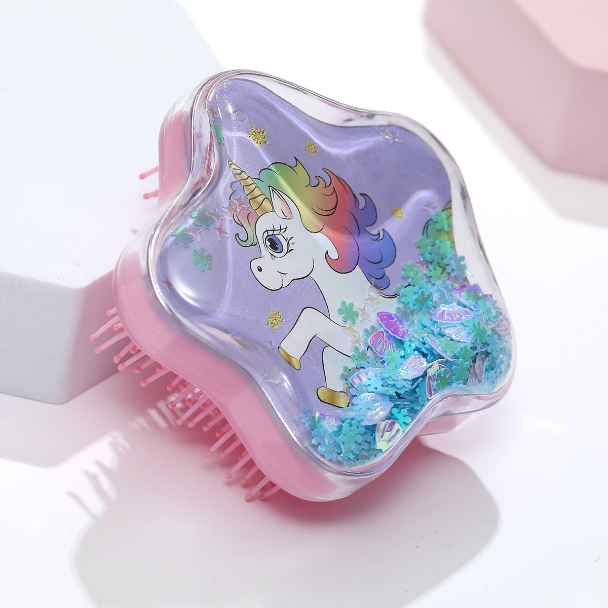 Wholesale ABS Transparent Cartoon Star Wave Illuminated Comb