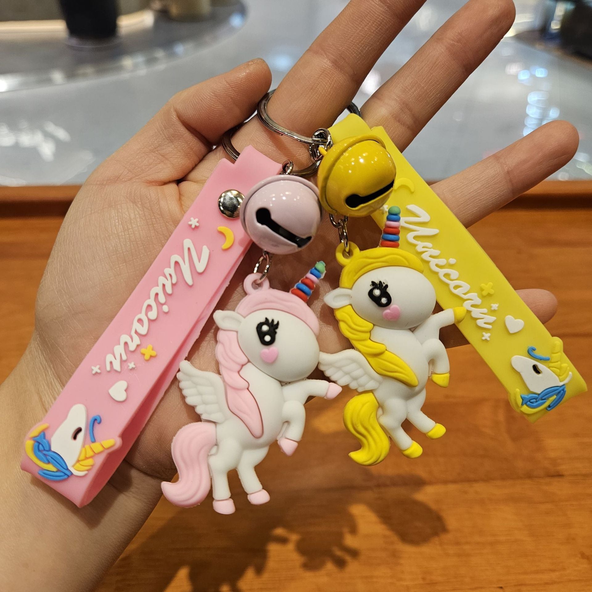 Wholesale Cartoon cute colored horsehide keychain OLY Exclusive