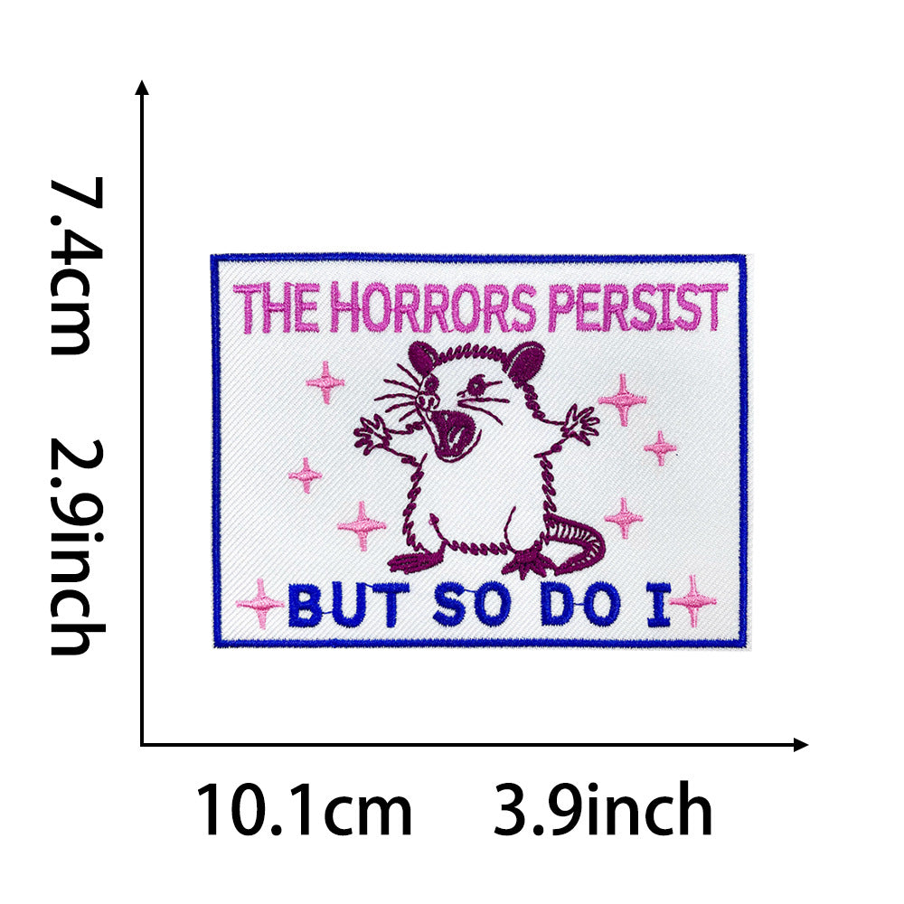 Wholesale Towel Embroidery Iron On Patches Retro Funny Text Rectangular For Coats Everyday