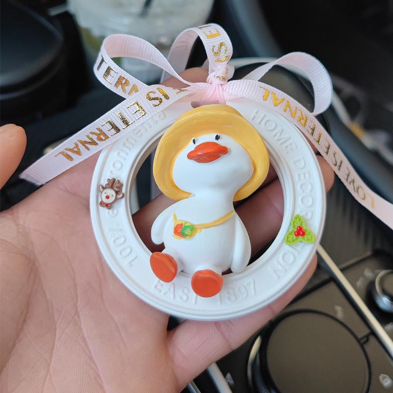 Wholesale Gypsum Cute Duck Car Aromatherapy Expanding Fragrance Stone Pendant