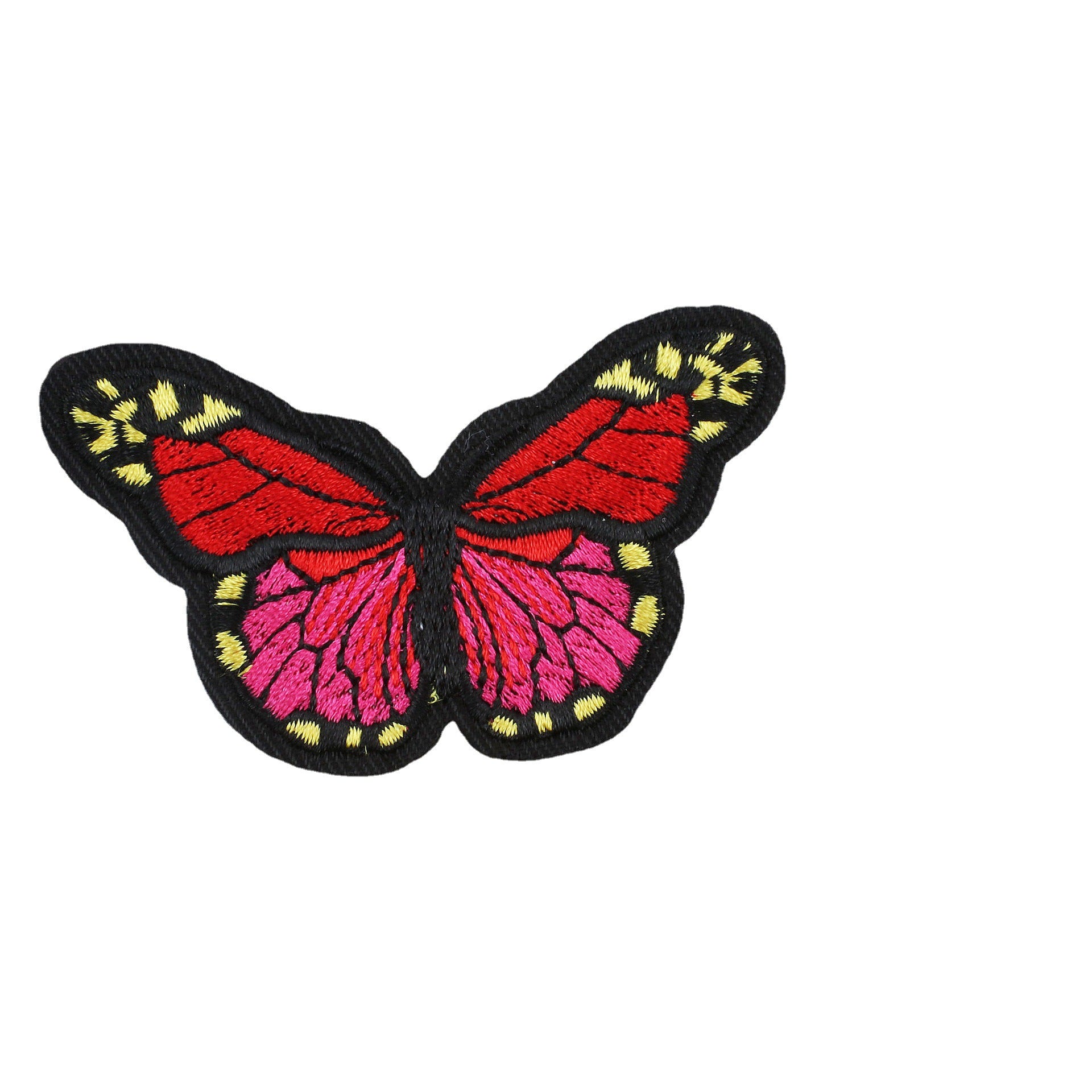 Wholesale Polyester Iron On Embroidery Patch Butterfly Floral Design For Clothing Decorative DIY Craft Supply