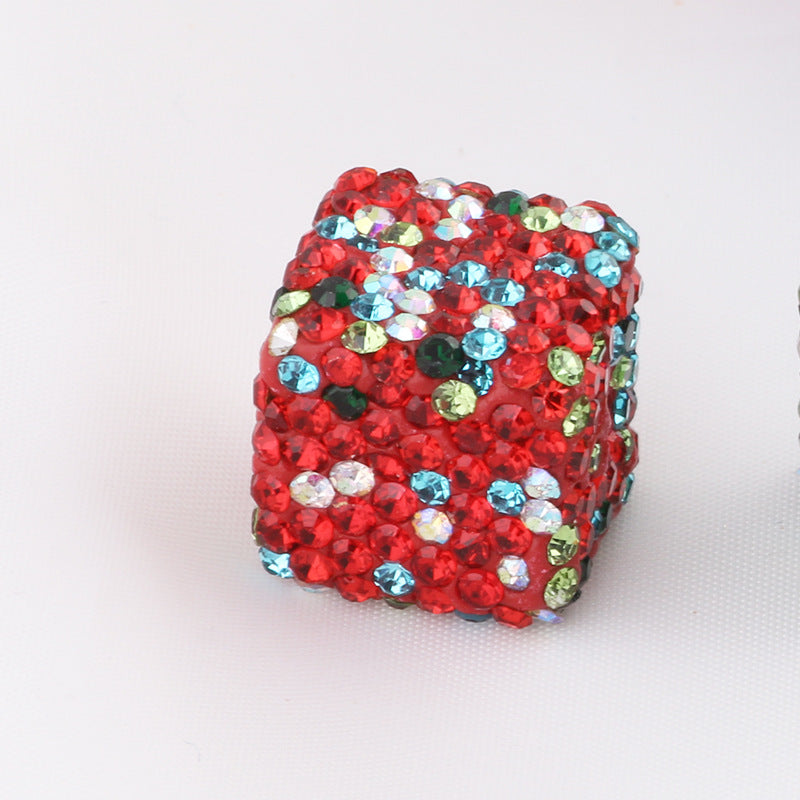 Wholesale Christmas Colorful Straight Hole Full Drill Clay Beads