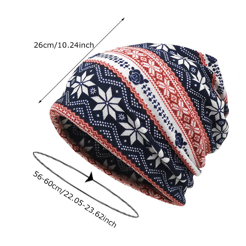 Wholesale Bohemian Style Pile Hat Scarf Dual Purpose Beanie Hat