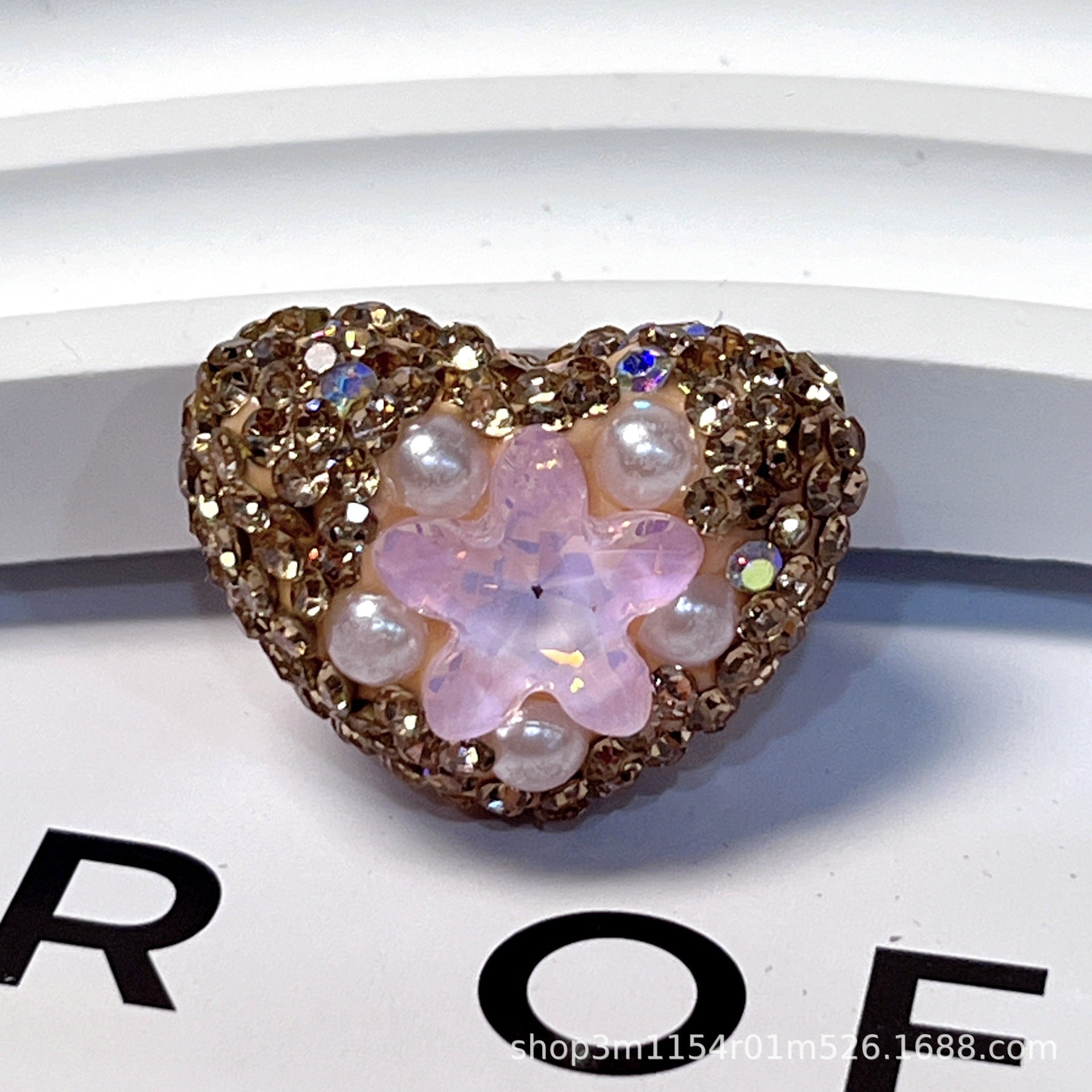 Wholesale 10pcs Double sided diamond inlaid colored soft ceramic straight hole beads