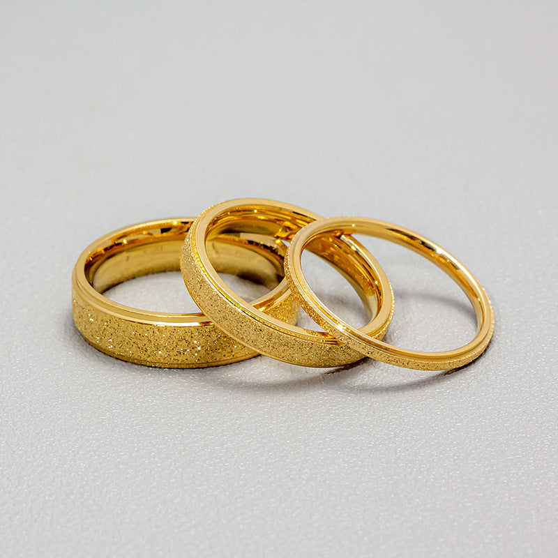 Wholesale Simple Fashion Popular Frosted Titanium Steel Ring