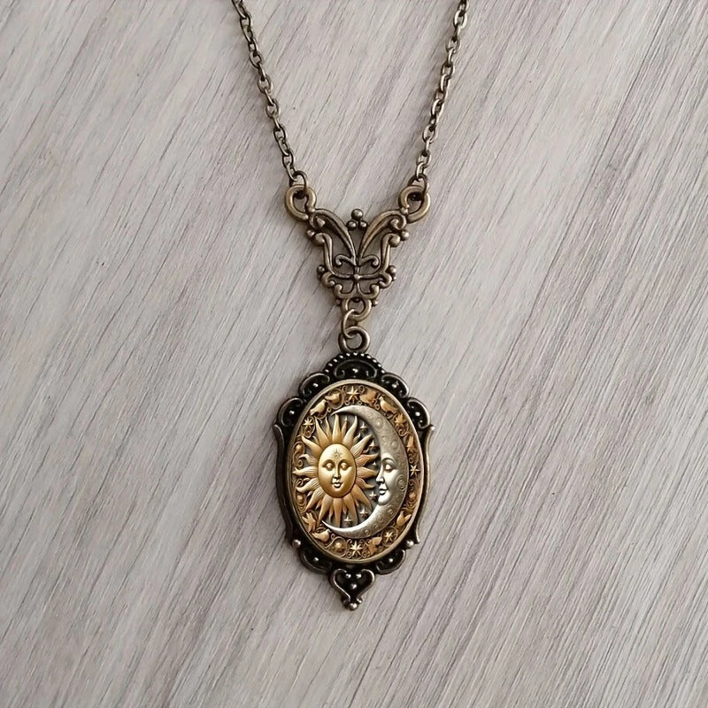 Wholesale Oval portrait flower glass pendant necklace