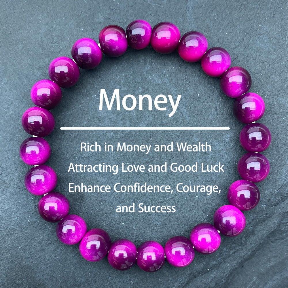 Wholesale Green Purple Sapphire Blue Red Rose Red Gold Lake Blue Yellow Tiger Eye Bracelet