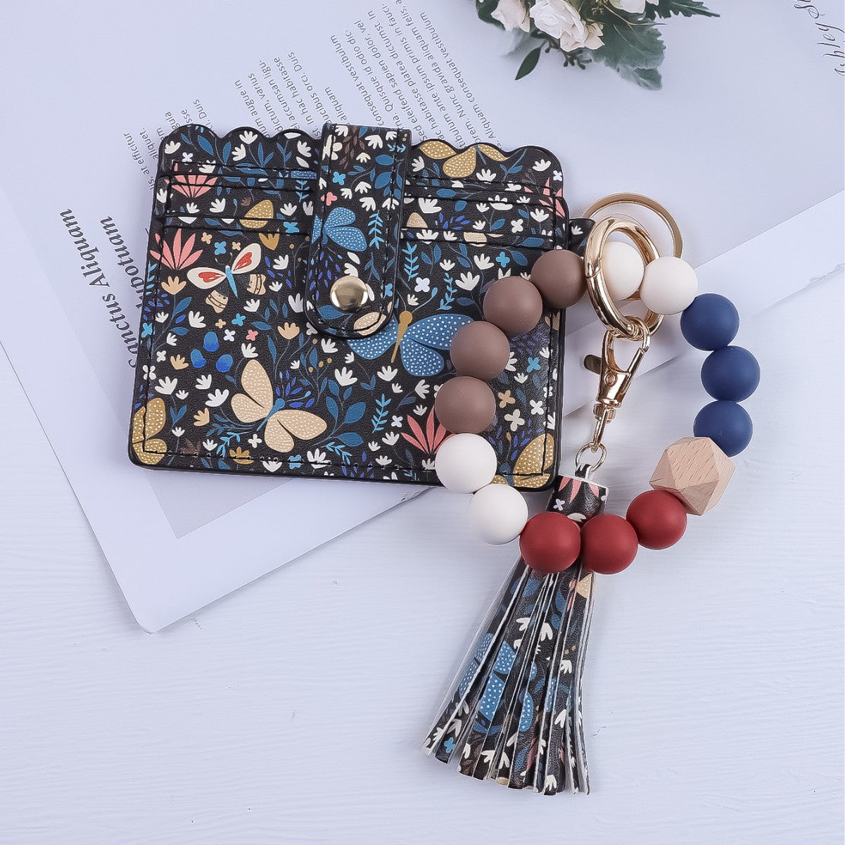 Wholesale Butterfly Print Wallet Keychain