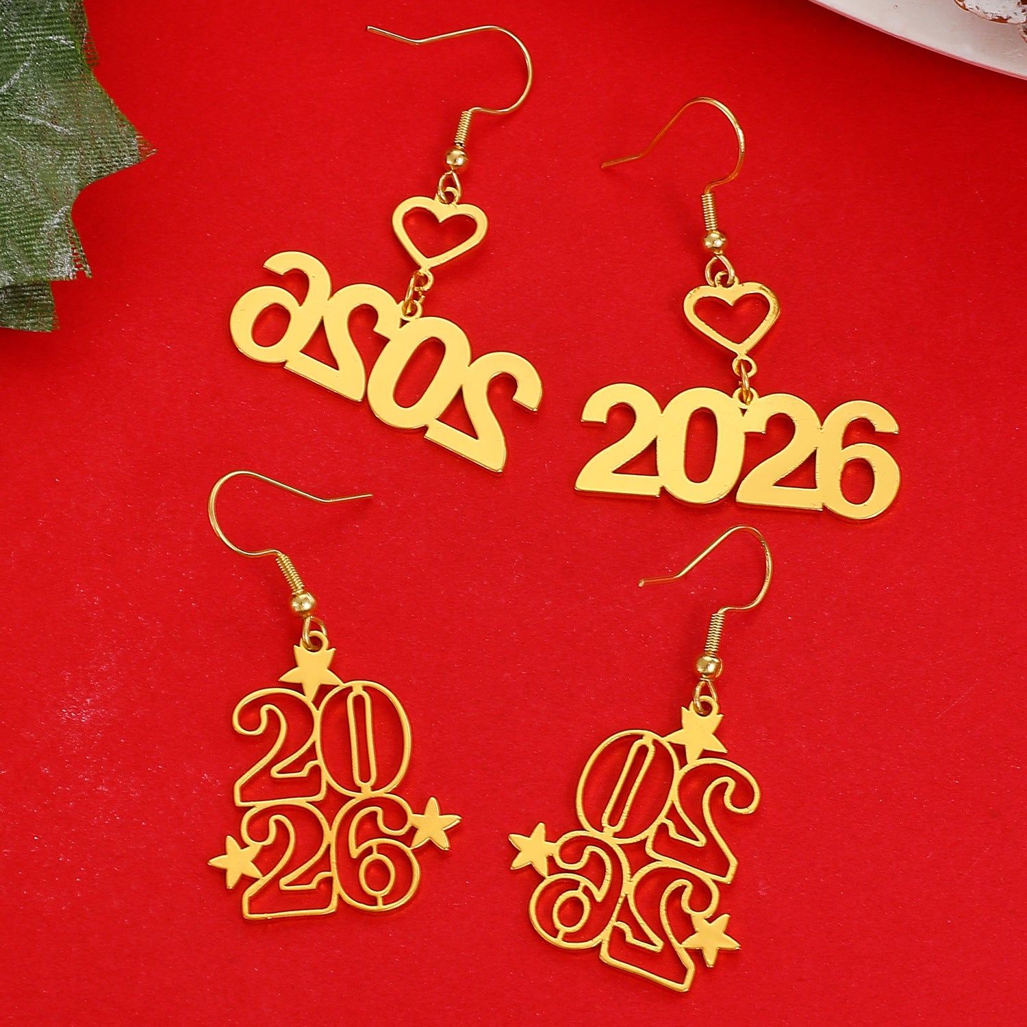 Wholesale 2026 Digital Glitter Hollow Acrylic Earrings