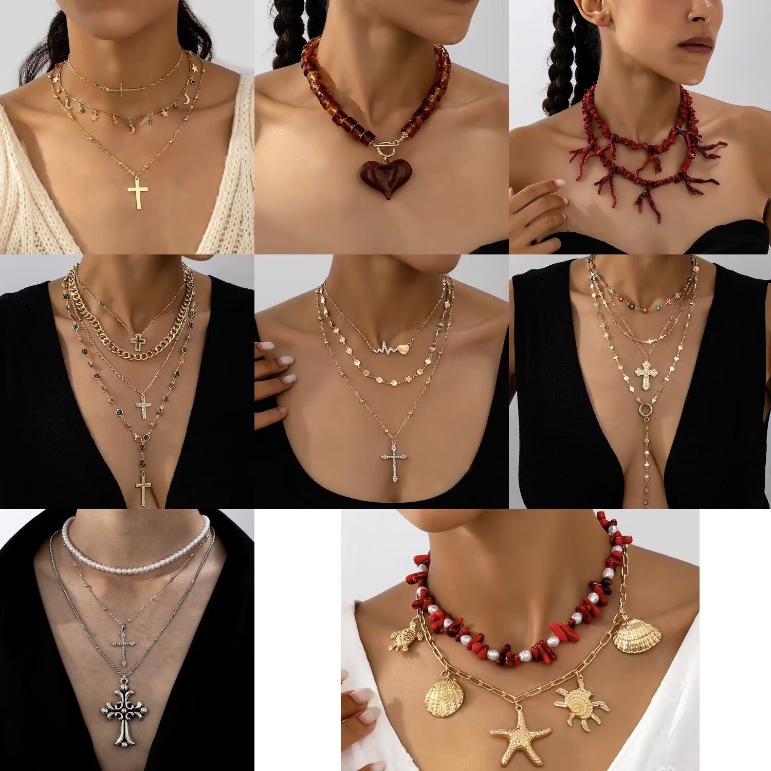 Wholesale Trendy Alloy Cross Pendant Necklace With Chain For Everyday Gift And Resale