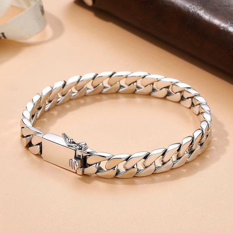 Wholesale Retro Simple Punk Men's Braided Cuban Pin Bracelet
