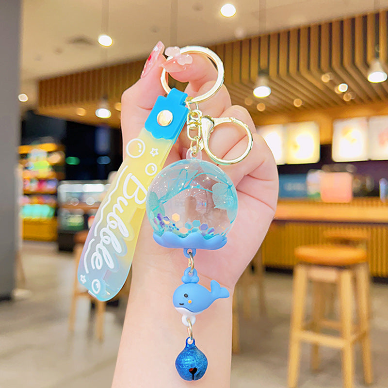 Wholesale Dried Flower Quicksand Liquid Acrylic Keychain
