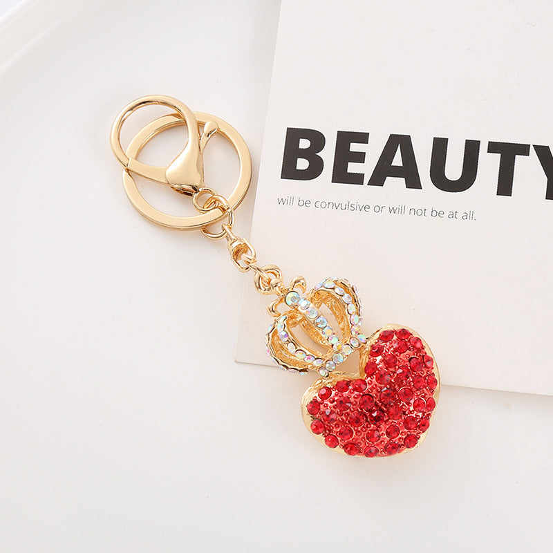Wholesale Heart Diamond Crown Keychain