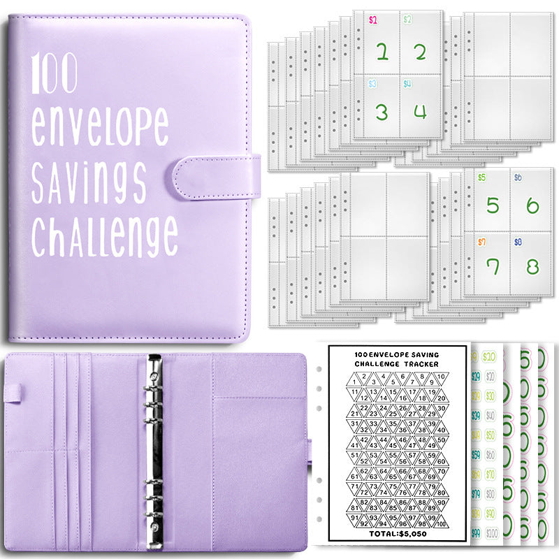 Wholesale PU100 Envelope Challenge 100 Day Couple Challenge Savings Loosening Book