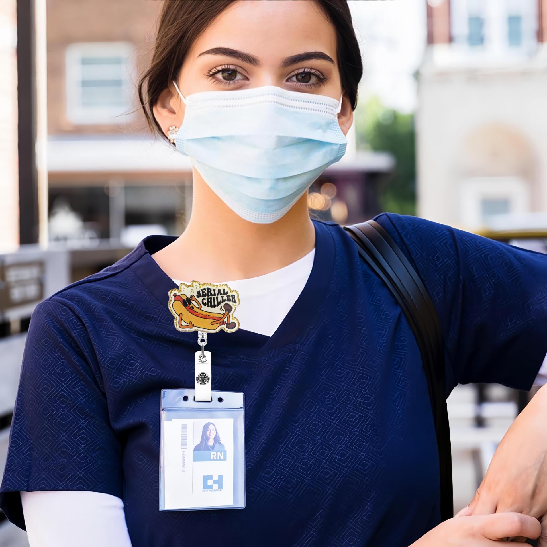 Wholesale DIY ID card retractable badge clip keychain