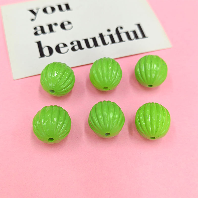 Wholesale 100pcs/Pack Baked Paint Pumpkin 16mm Macaron DIY Handmade Acrylic Beads